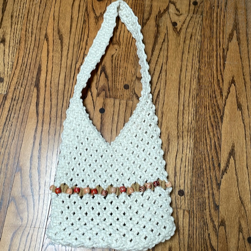 Gorgeous crochet beach summer bag v shape shoulder bag